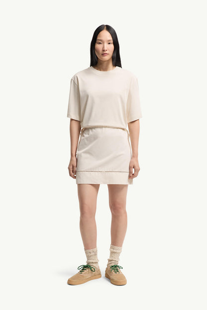 Moncler Cotton Blend Mini T-Shirt Dress White Ivory White Ivory