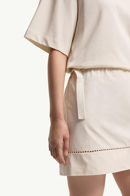 Moncler Cotton Blend Mini T-Shirt Dress White Ivory White Ivory