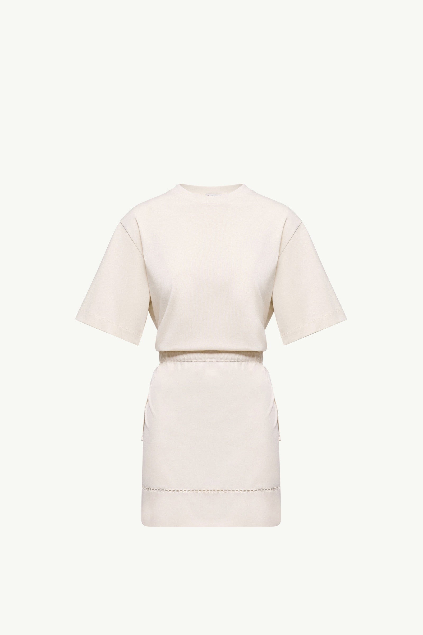 Moncler Cotton Blend Mini T-Shirt Dress White Ivory White Ivory