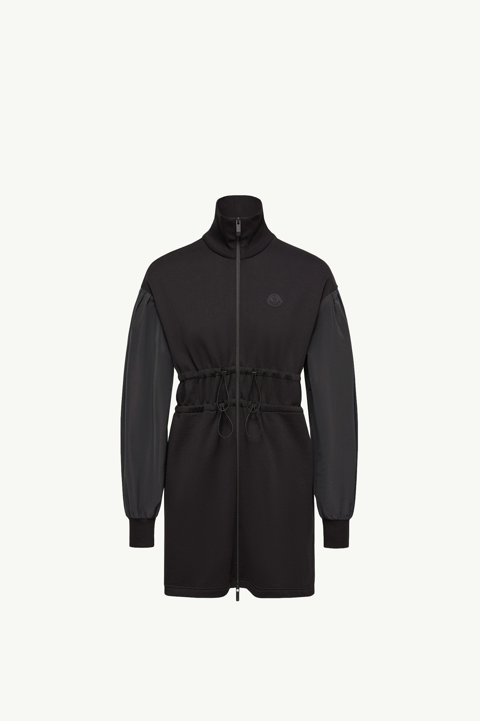 Moncler Cotton Fleece Sweatshirt Zip-Up Dress Black Black