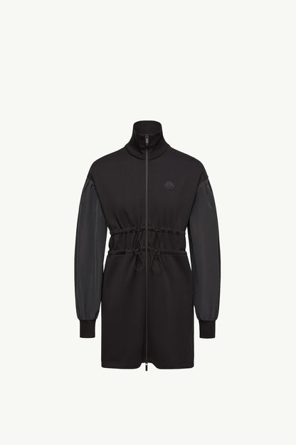 Moncler Cotton Fleece Sweatshirt Zip-Up Dress Black Black