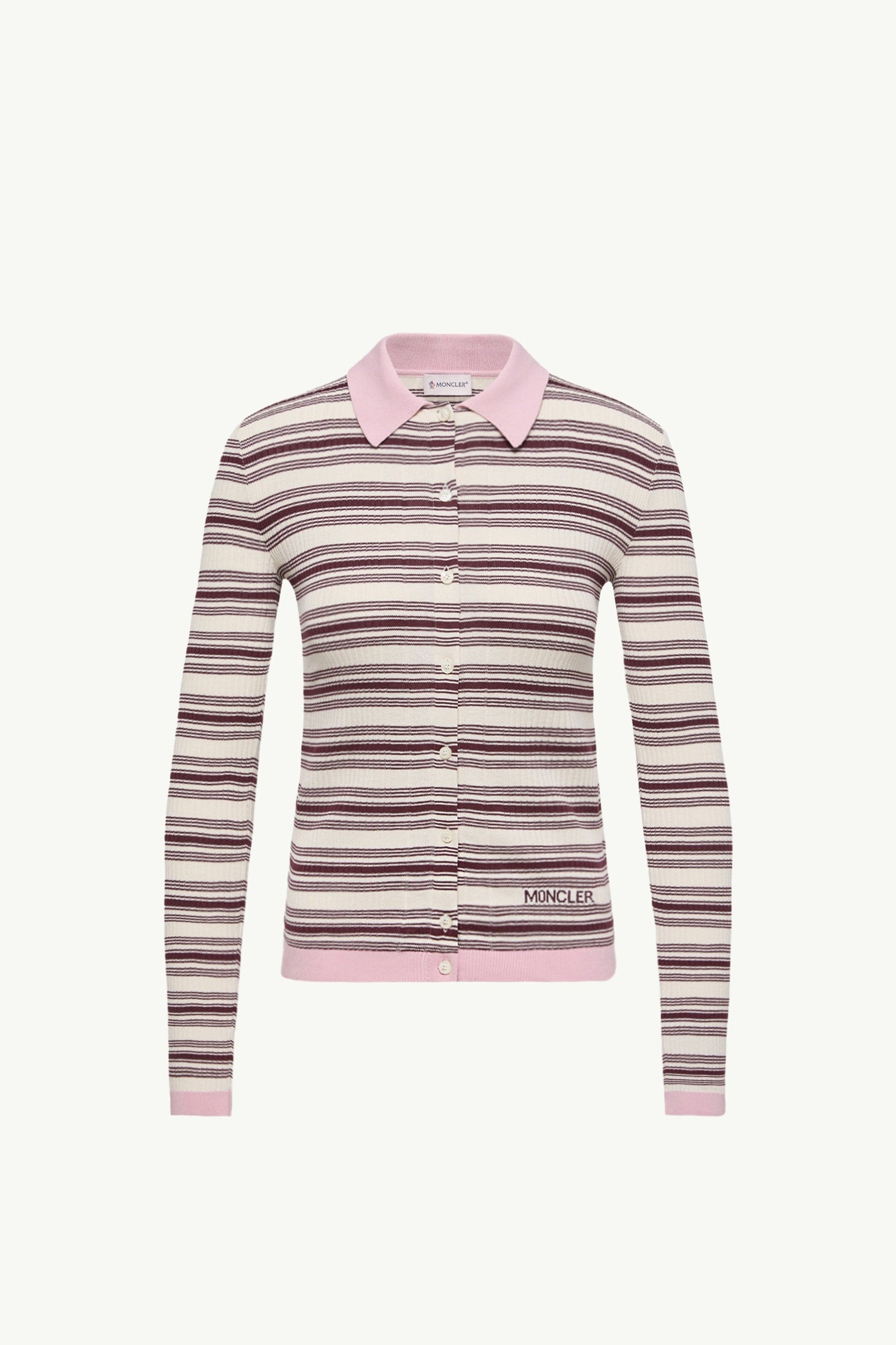 Moncler Cotton Crêpe Polo Shirt Brown & Pink Brown & Pink