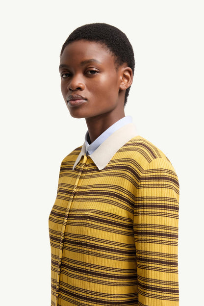 Moncler Cotton Crêpe Polo Shirt Dark Yellow & Brown Dark Yellow & Brown
