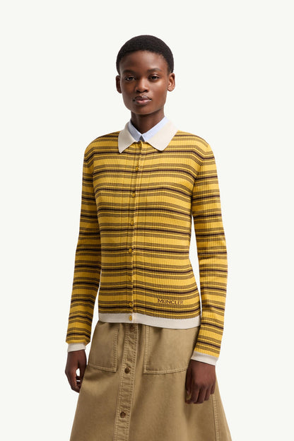 Moncler Cotton Crêpe Polo Shirt Dark Yellow & Brown Dark Yellow & Brown