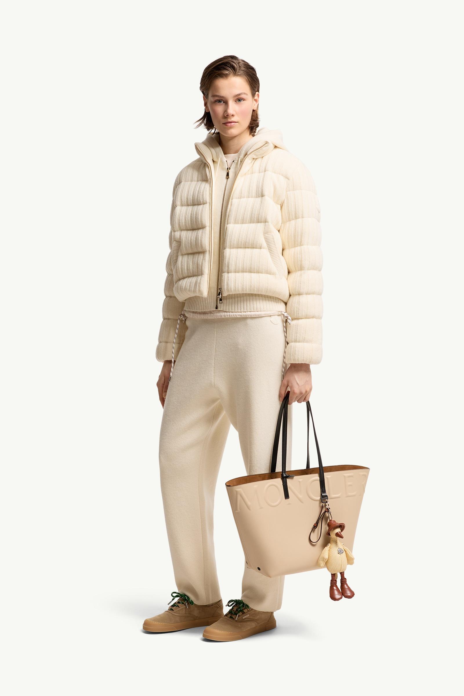 Moncler Wool & Cashmere Blend Padded Cardigan White Ivory White Ivory