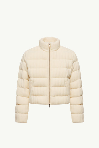 Moncler Wool & Cashmere Blend Padded Cardigan White Ivory White Ivory