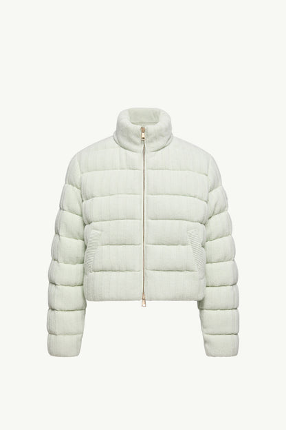 Moncler Wool & Cashmere Blend Padded Cardigan Light Green Light Green