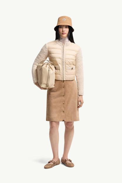Moncler Padded Zip-Up Cardigan Light Beige Light Beige
