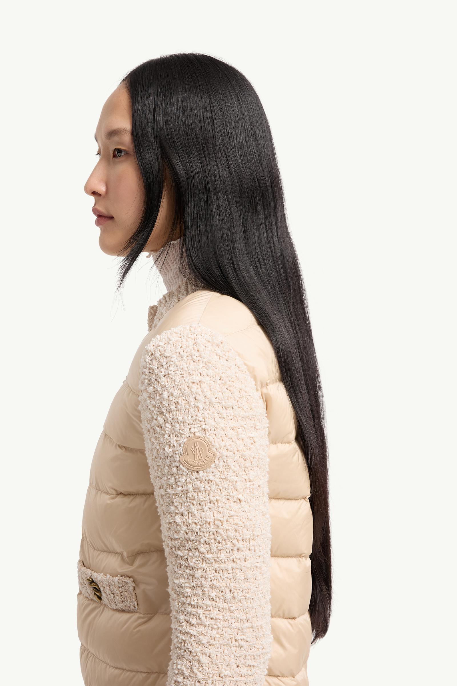 Moncler Padded Zip-Up Cardigan Light Beige Light Beige