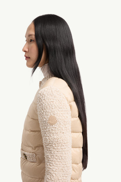Moncler Padded Zip-Up Cardigan Light Beige Light Beige