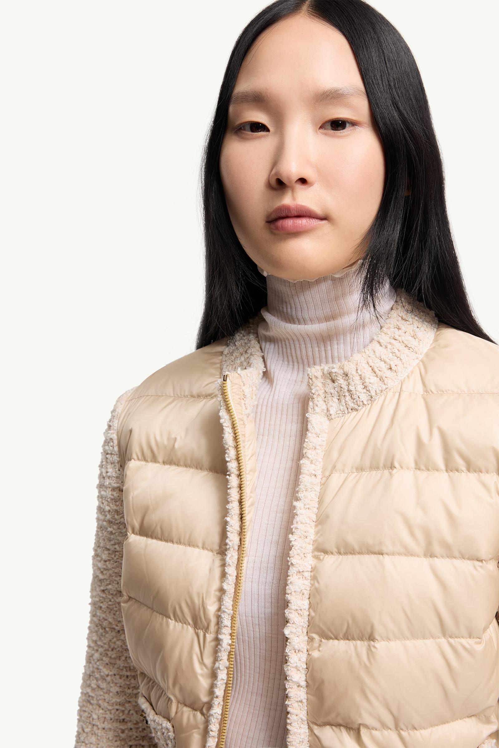 Moncler Padded Zip-Up Cardigan Light Beige Light Beige