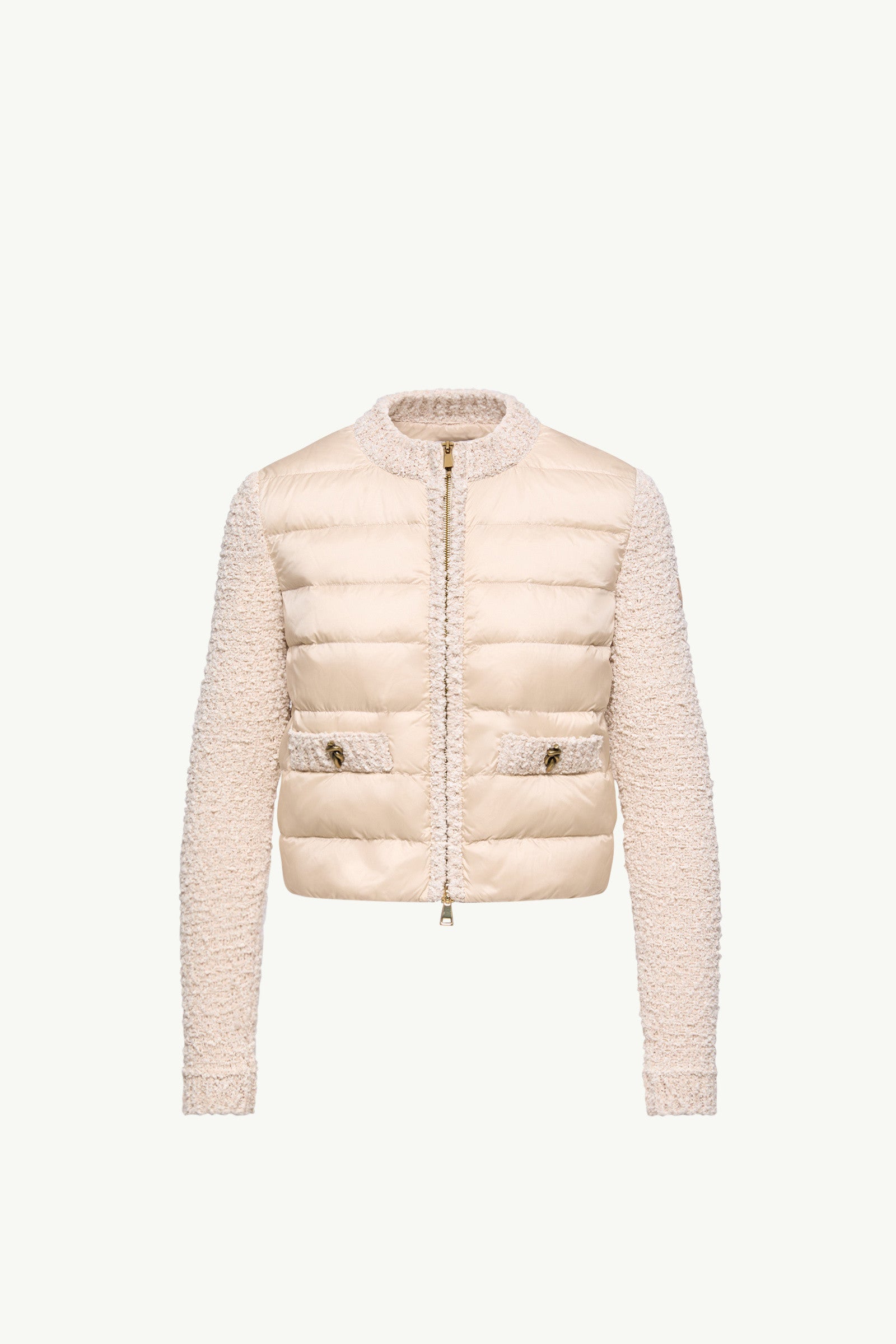Moncler Padded Zip-Up Cardigan Light Beige Light Beige