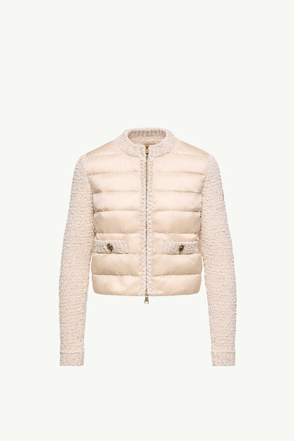 Moncler Padded Zip-Up Cardigan Light Beige Light Beige