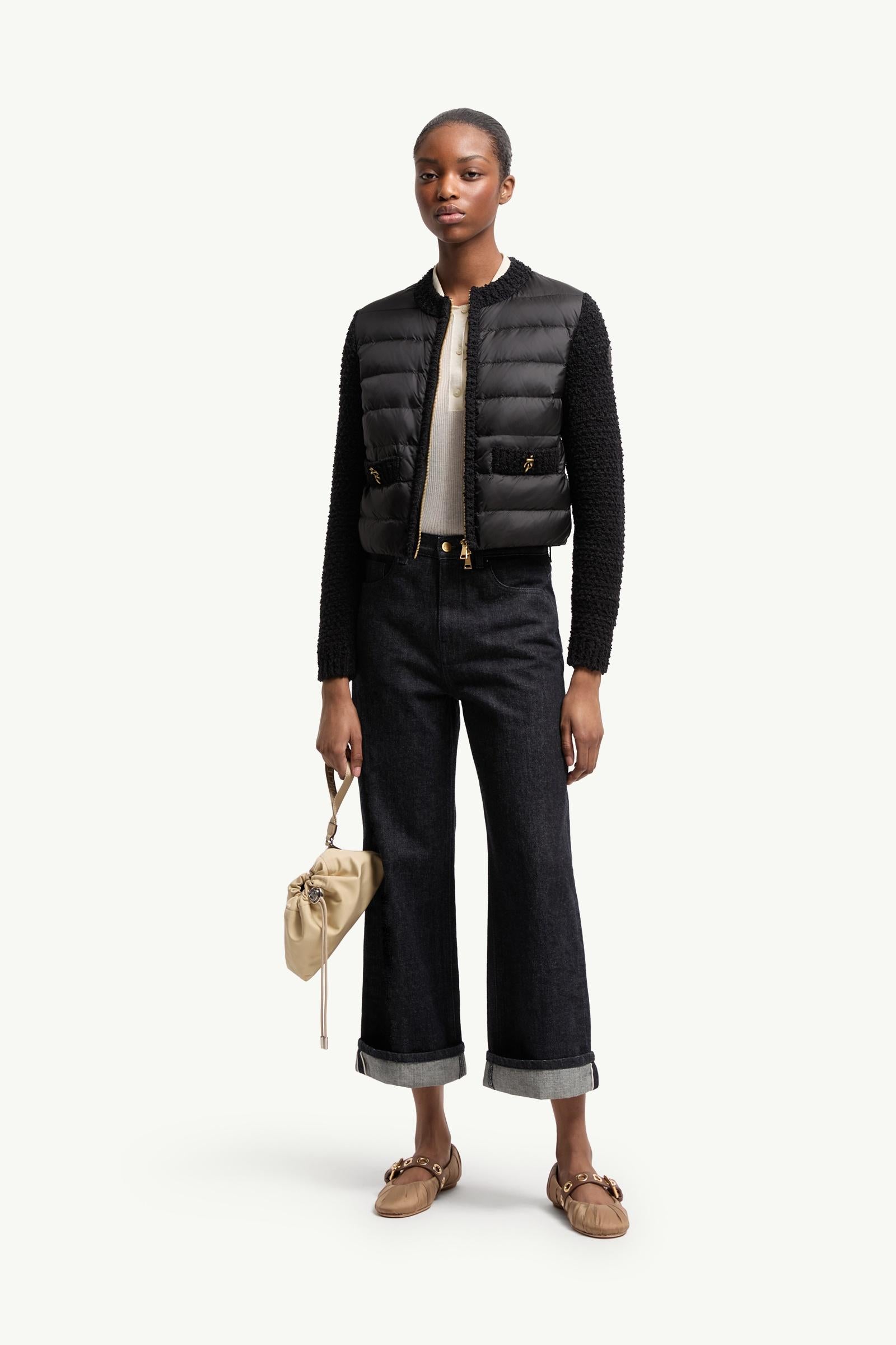 Moncler Padded Zip-Up Cardigan Black Black