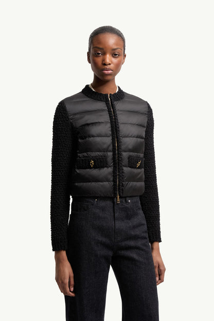 Moncler Padded Zip-Up Cardigan Black Black
