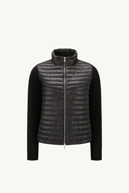 Moncler Padded Wool Zip-Up Cardigan Black Black