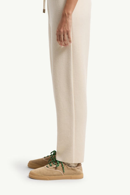 Moncler Wool & Cashmere Blend Cropped Jogging Pants White White