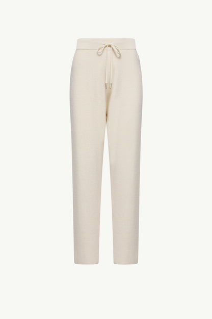 Moncler Wool & Cashmere Blend Cropped Jogging Pants White White