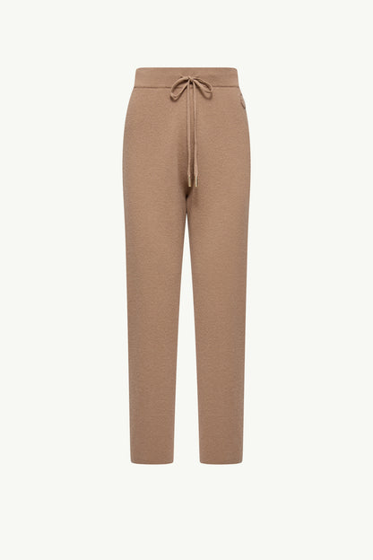 Moncler Wool & Cashmere Blend Cropped Jogging Pants Camel Beige Camel Beige