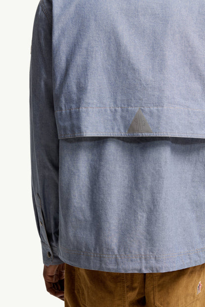 Moncler Chambray Long Sleeve Shirt Powder Blue Powder Blue
