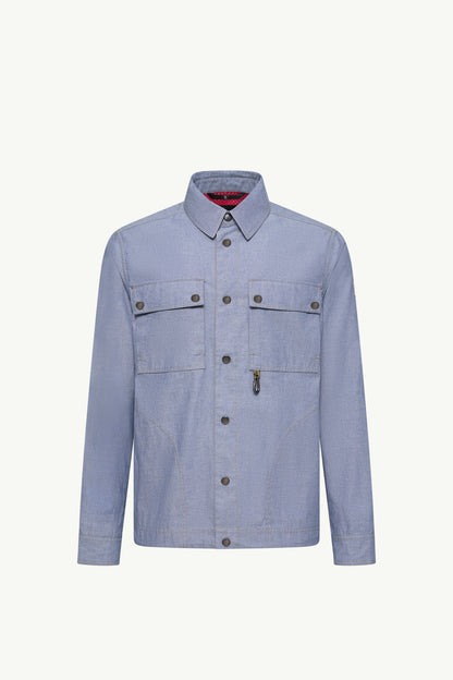 Moncler Chambray Long Sleeve Shirt Powder Blue Powder Blue