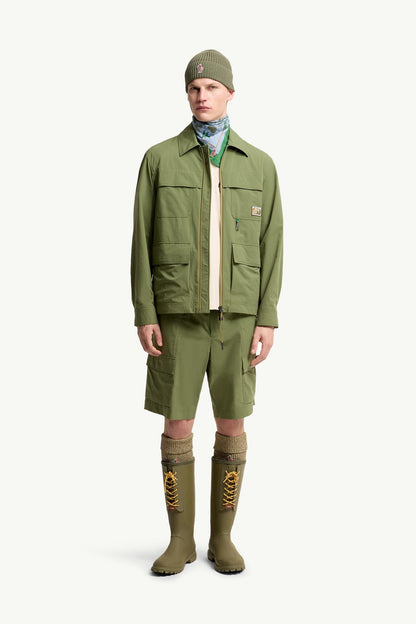 Moncler Taffeta Shirt Jacket Olive Green Olive Green