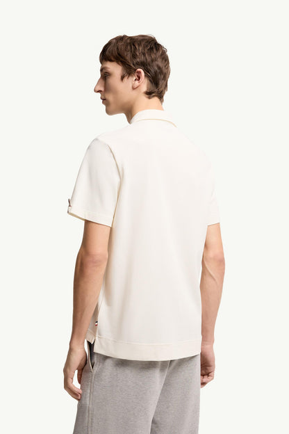 Moncler Logo Patch Polo Shirt White White