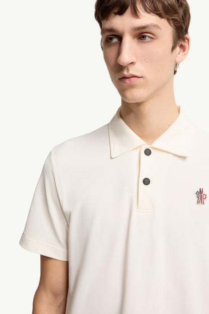Moncler Logo Patch Polo Shirt White White