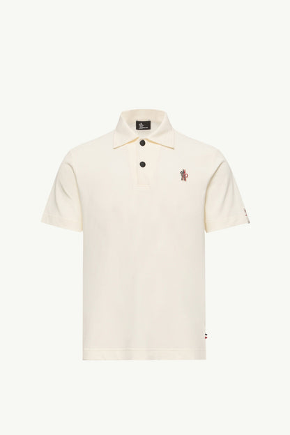 Moncler Logo Patch Polo Shirt White White