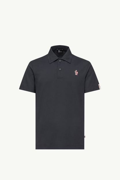 Moncler Logo Patch Polo Shirt Navy Blue Navy Blue