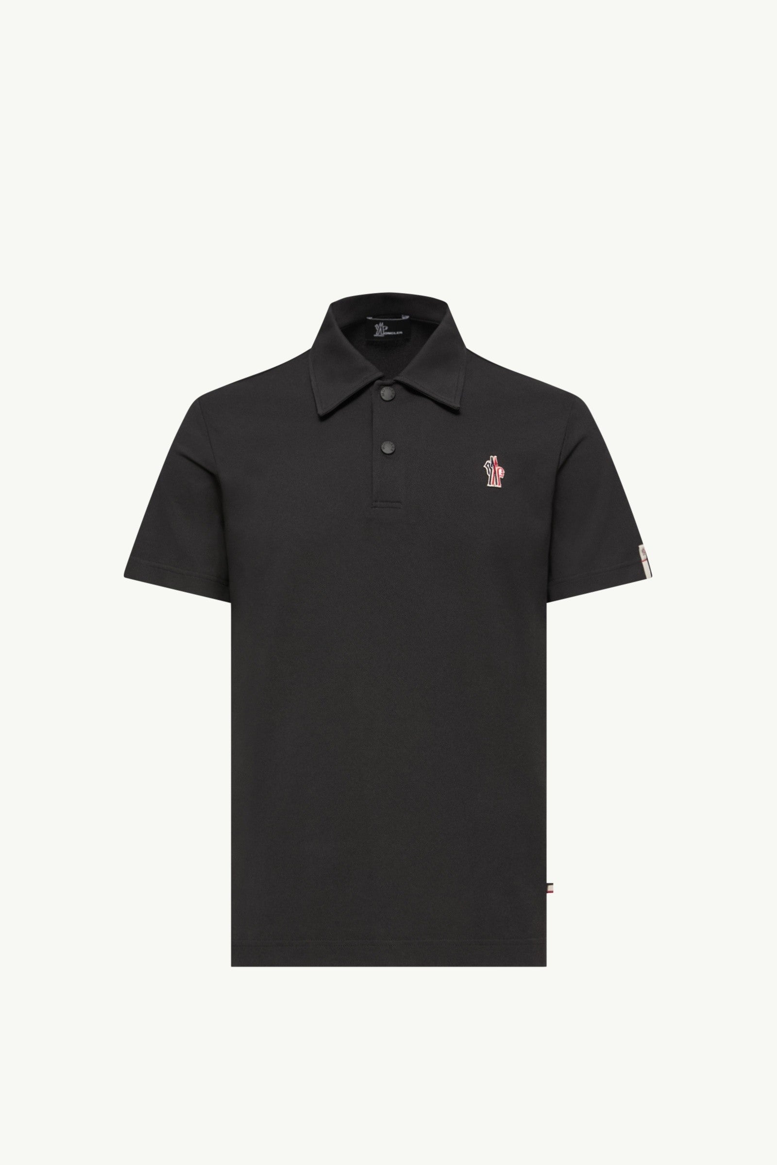 Moncler Logo Patch Polo Shirt Black Black