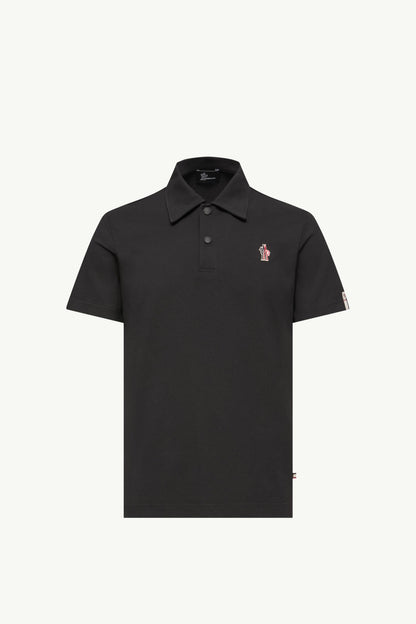 Moncler Logo Patch Polo Shirt Black Black