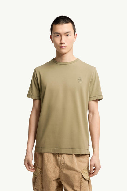 Moncler Logo Patch Cotton Blend T-Shirt (Three Pack) Black & White & Olive Green Black & White & Olive Green