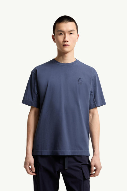 Moncler Logo Patch Cotton T-Shirt Navy Blue Navy Blue