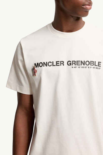 Moncler Logo Cotton Blend T-Shirt White White