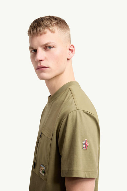 Moncler Utility Pocket Cotton T-Shirt Olive Green Olive Green