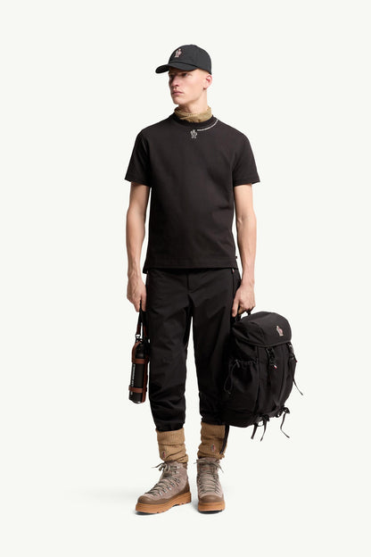 Moncler Logo Cotton T-Shirt Black Black