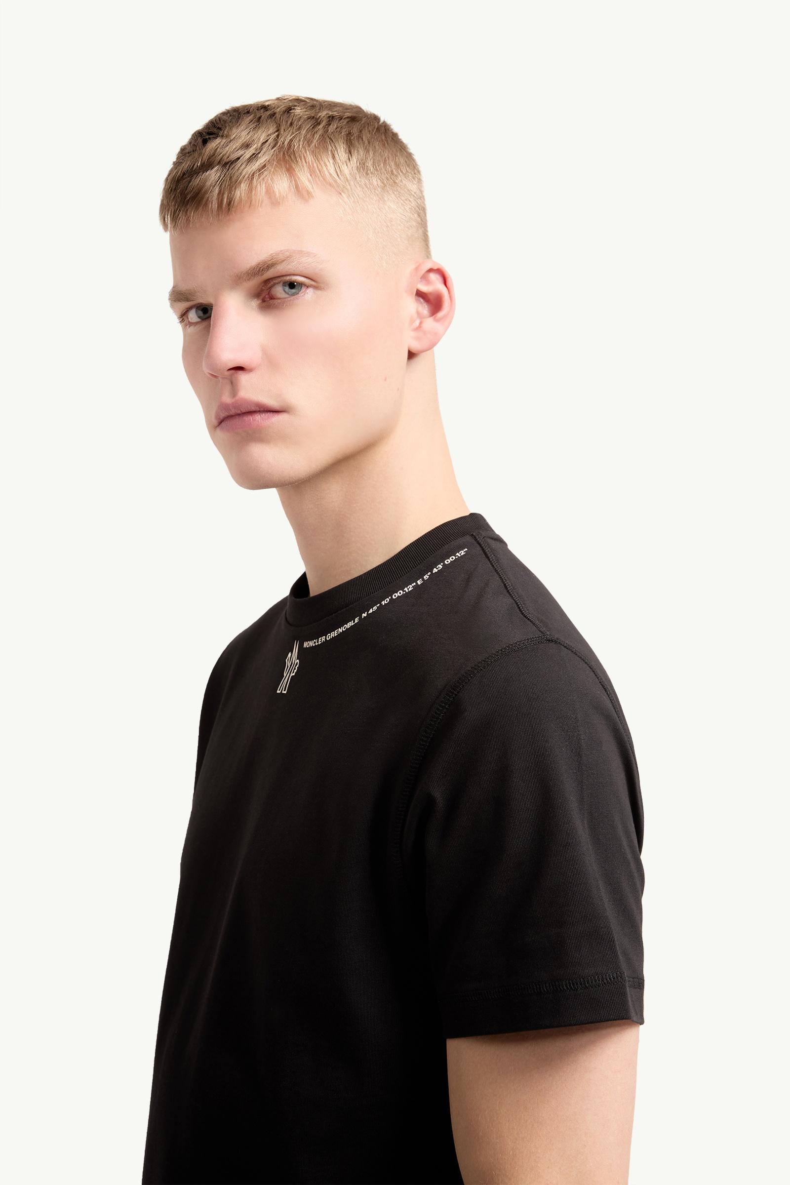 Moncler Logo Cotton T-Shirt Black Black
