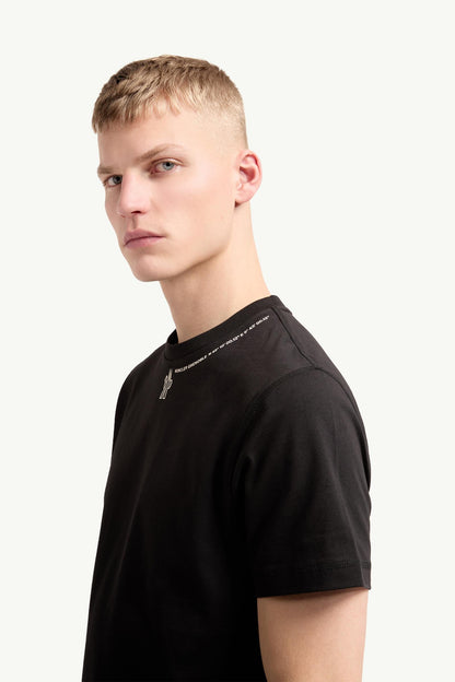 Moncler Logo Cotton T-Shirt Black Black