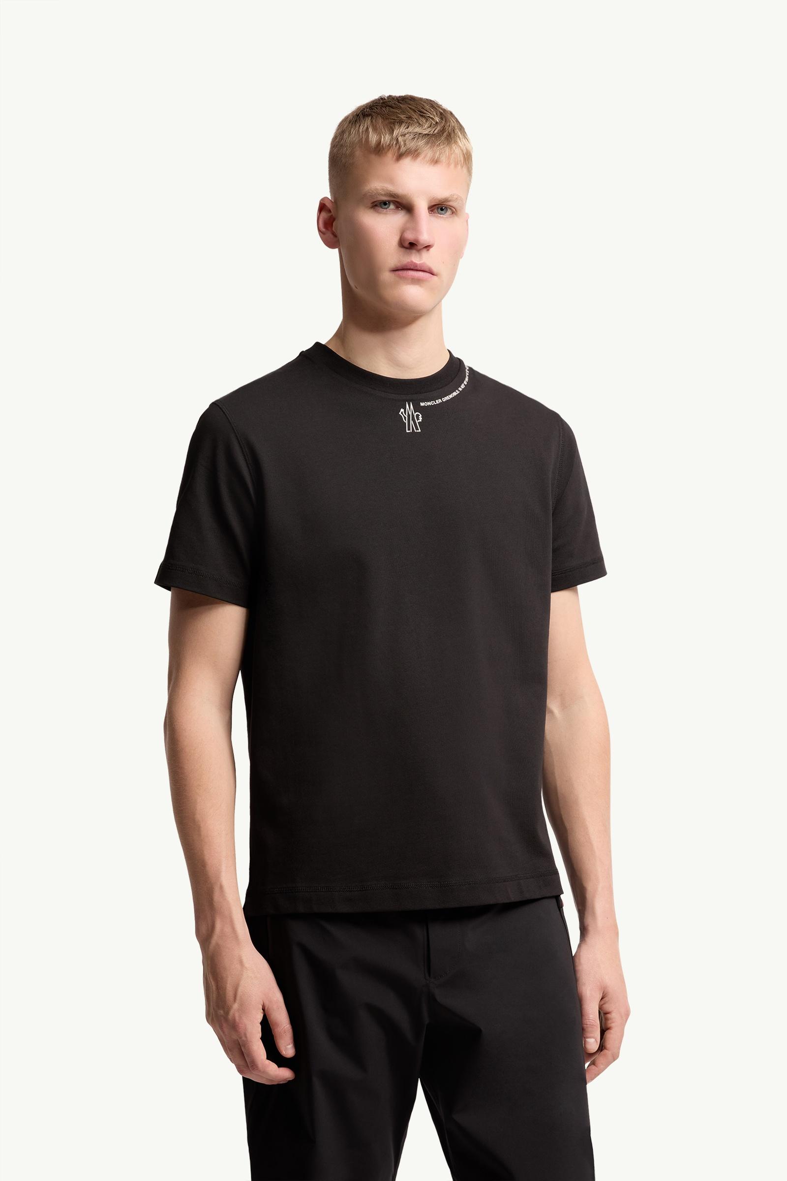 Moncler Logo Cotton T-Shirt Black Black