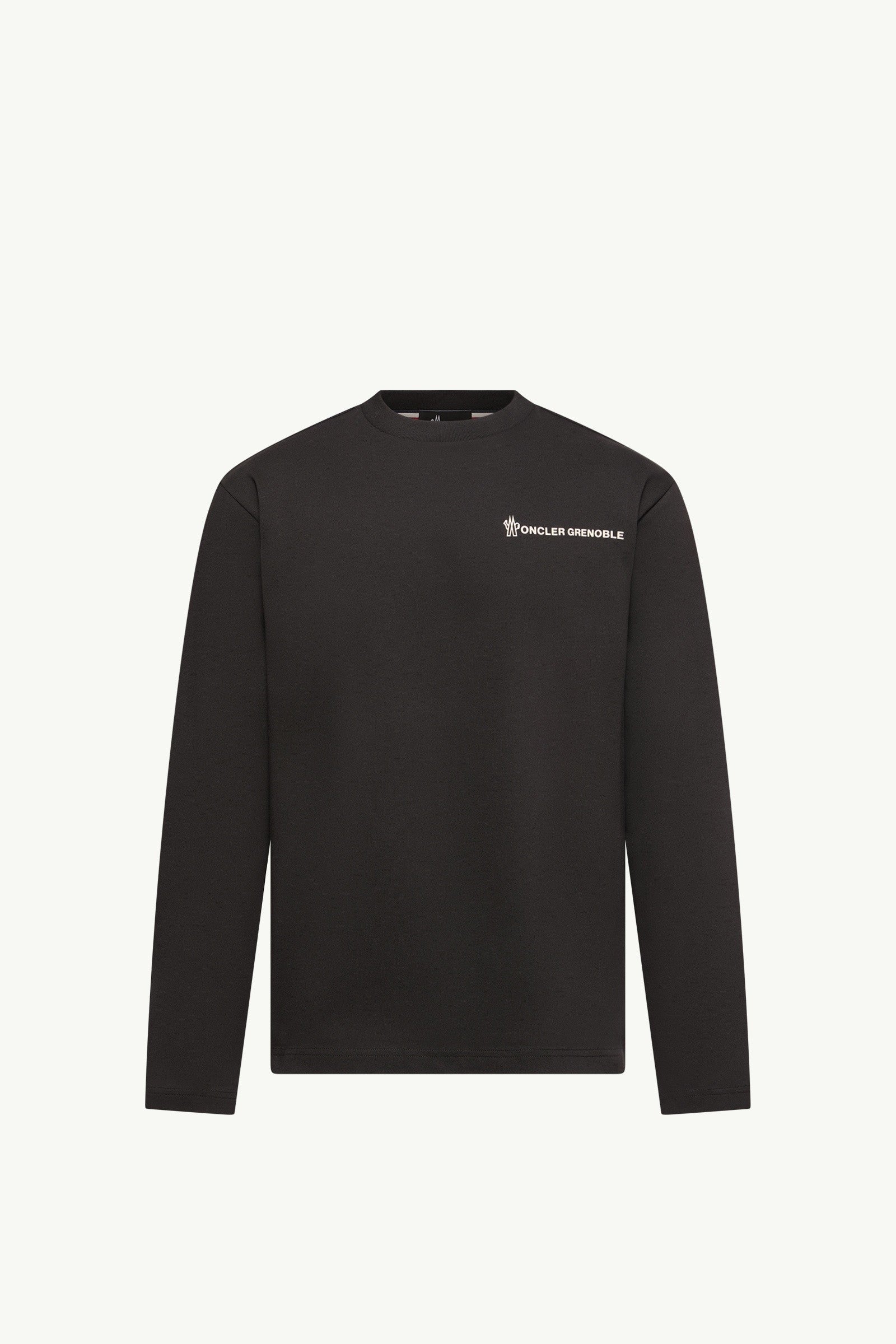 Moncler Logo Long Sleeve Cotton T-Shirt Black Black