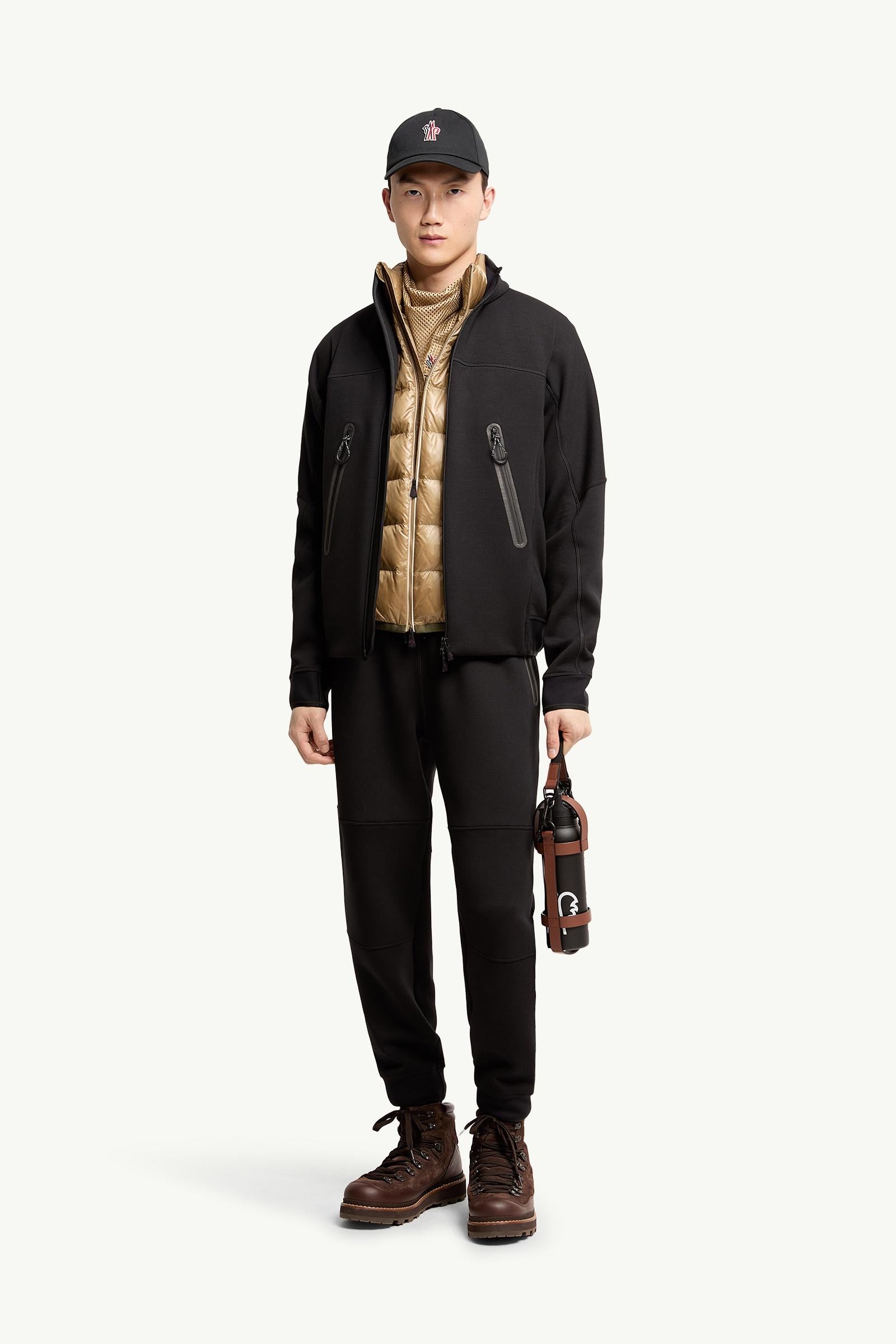 Moncler Logo Zip-Up Sweatshirt Black Black