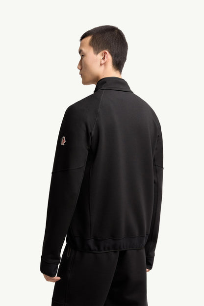 Moncler Logo Zip-Up Sweatshirt Black Black