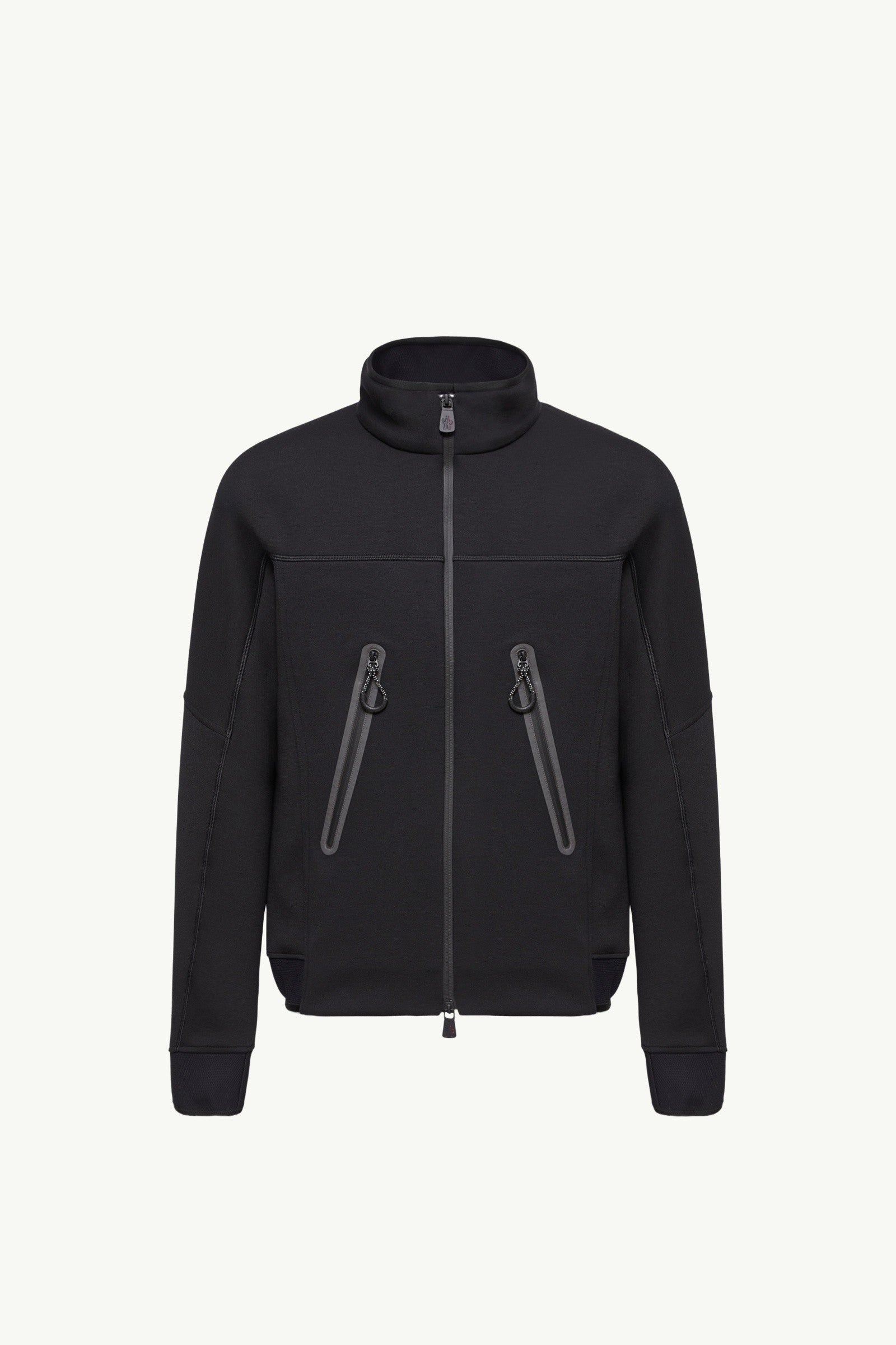 Moncler Logo Zip-Up Sweatshirt Black Black