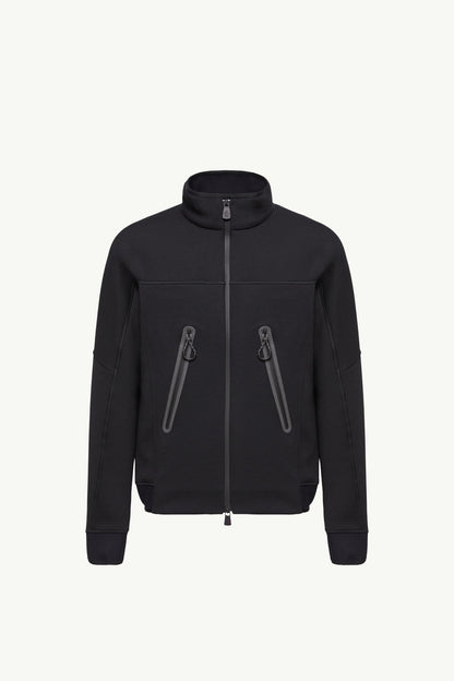 Moncler Logo Zip-Up Sweatshirt Black Black