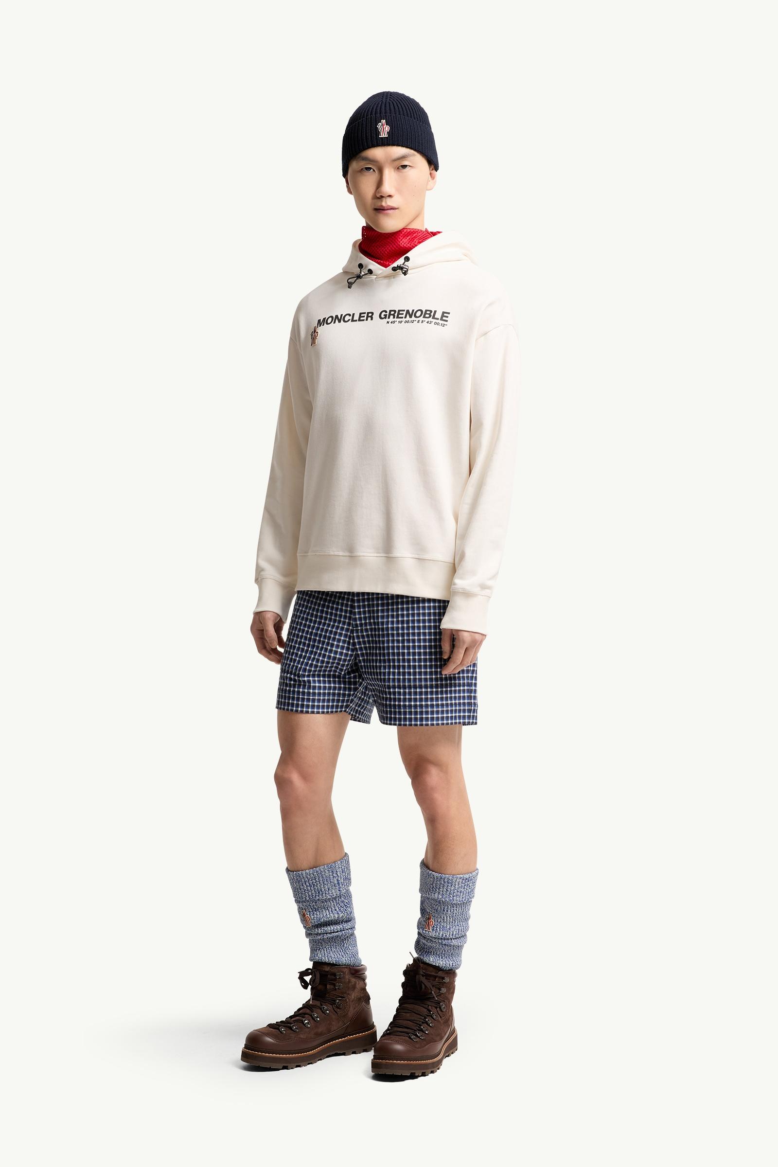 Moncler Logo Cotton Hoodie Ice Grey Ice Grey