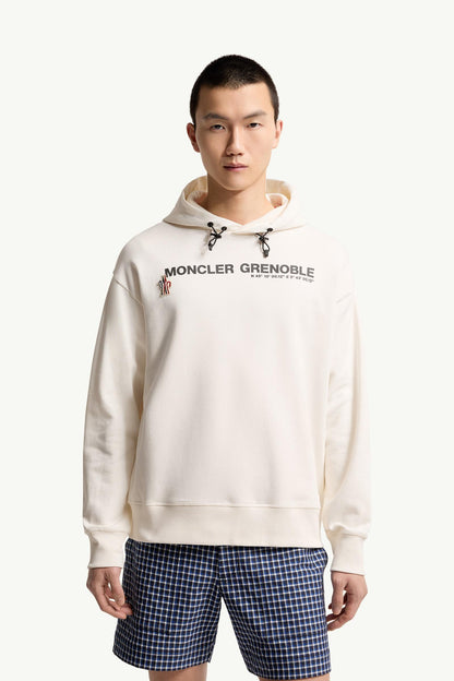 Moncler Logo Cotton Hoodie Ice Grey Ice Grey