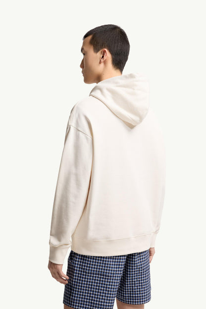 Moncler Logo Cotton Hoodie Ice Grey Ice Grey
