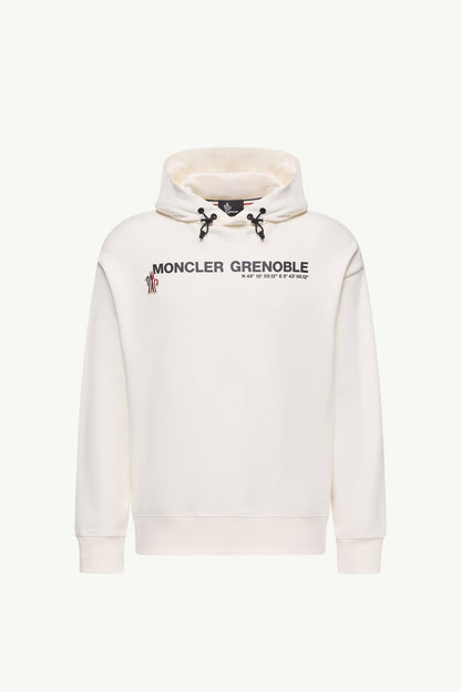 Moncler Logo Cotton Hoodie Ice Grey Ice Grey