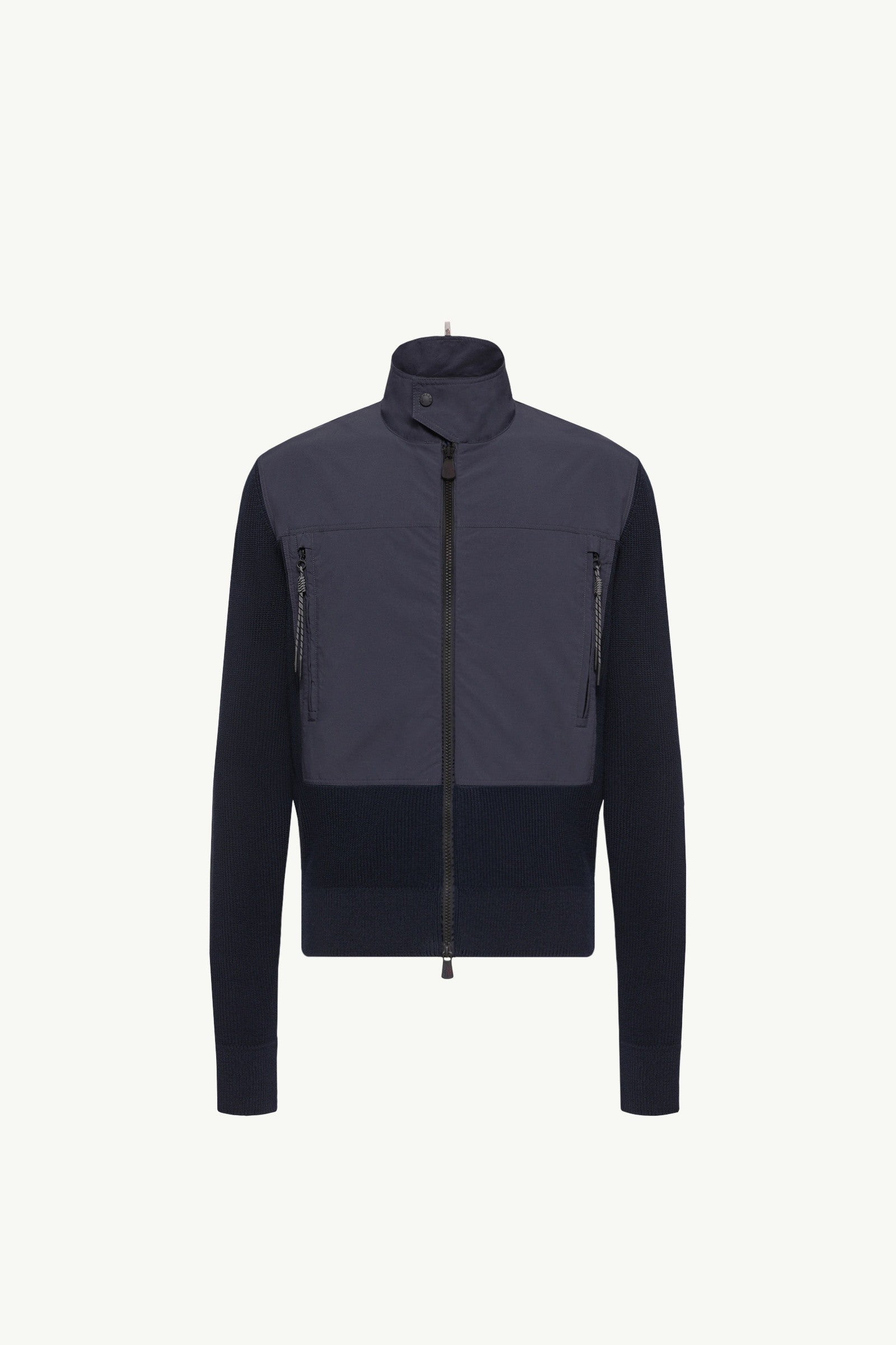 Moncler Padded Zip-Up Cotton Cardigan Navy Blue Navy Blue